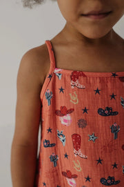 American Cowgirl Gauze Tank Short Set