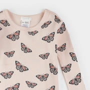 Monarch Print on Ribbed Cherry Blossom PJ Set