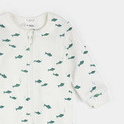 Little Fishes on Ivory Ribbed Sleeper