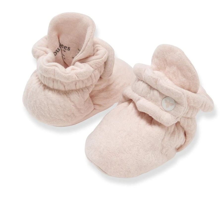 Organic Cotton Quilted Bee Baby Booties