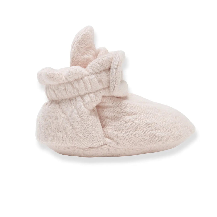 Organic Cotton Quilted Bee Baby Booties