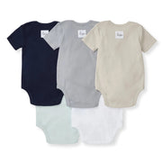 Solid Organic Cotton Short Sleeve Baby Bodysuits 5 Pack