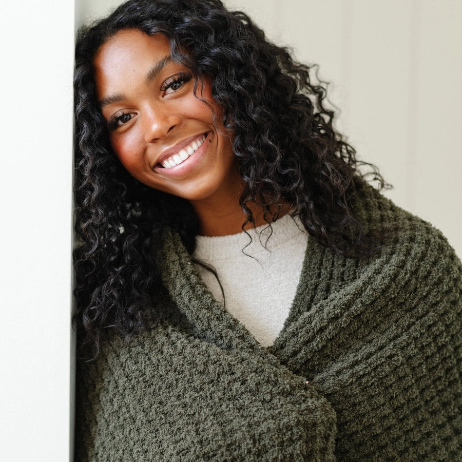 Waffle Knit Throw Blankets