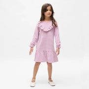Mauve Ribbed Velour Dress