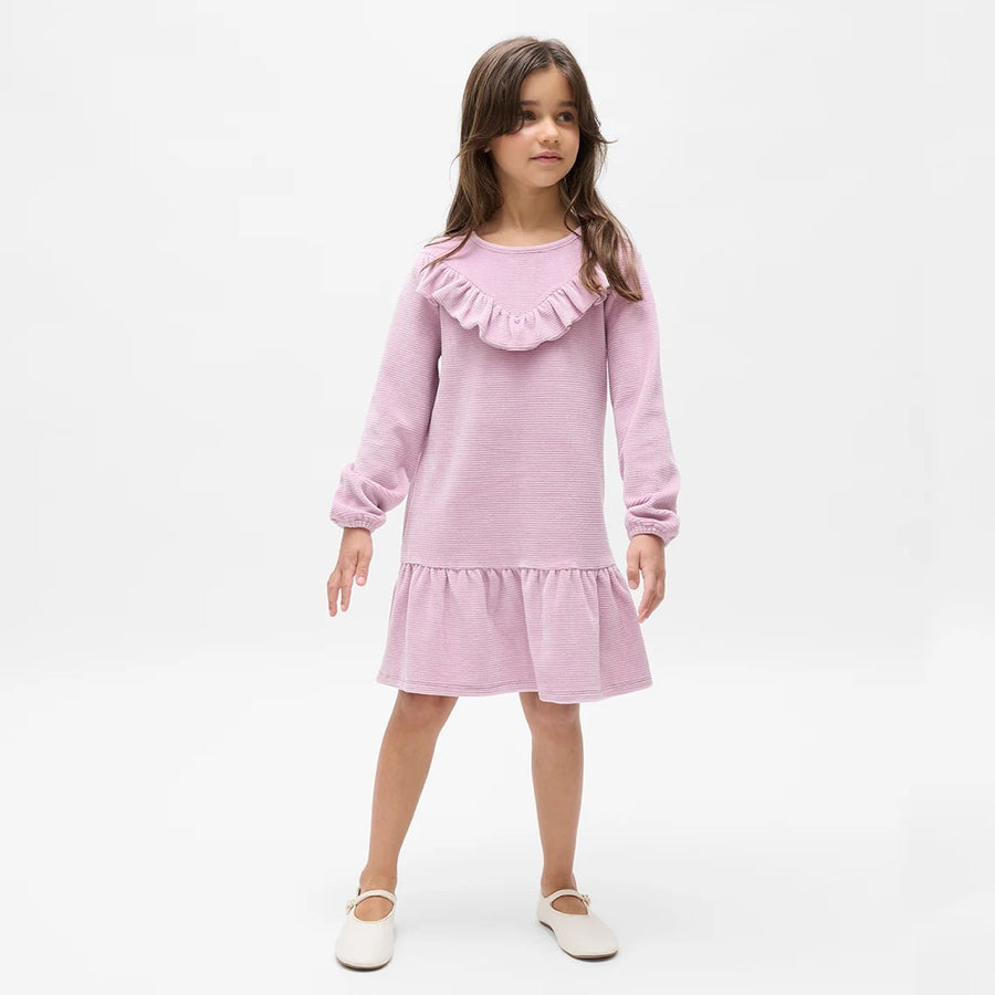Mauve Ribbed Velour Dress