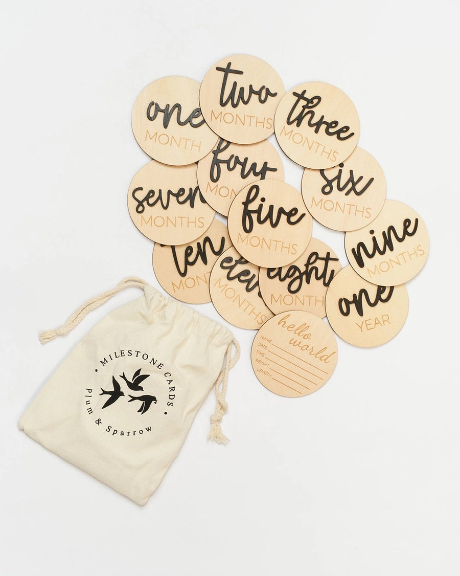 Wooden Milestone Cards