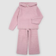 Pastel Pink Feather Yarn Hoodie Set