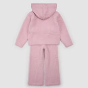 Pastel Pink Feather Yarn Hoodie Set