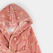 Rainbow Print on Pink Plush Robe