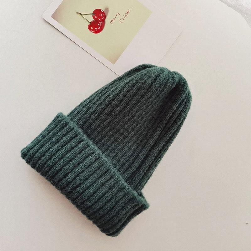 Solid Color Knitted Warm Hat Family Beanies