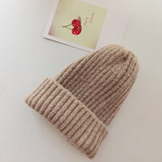 Solid Color Knitted Warm Hat Family Beanies