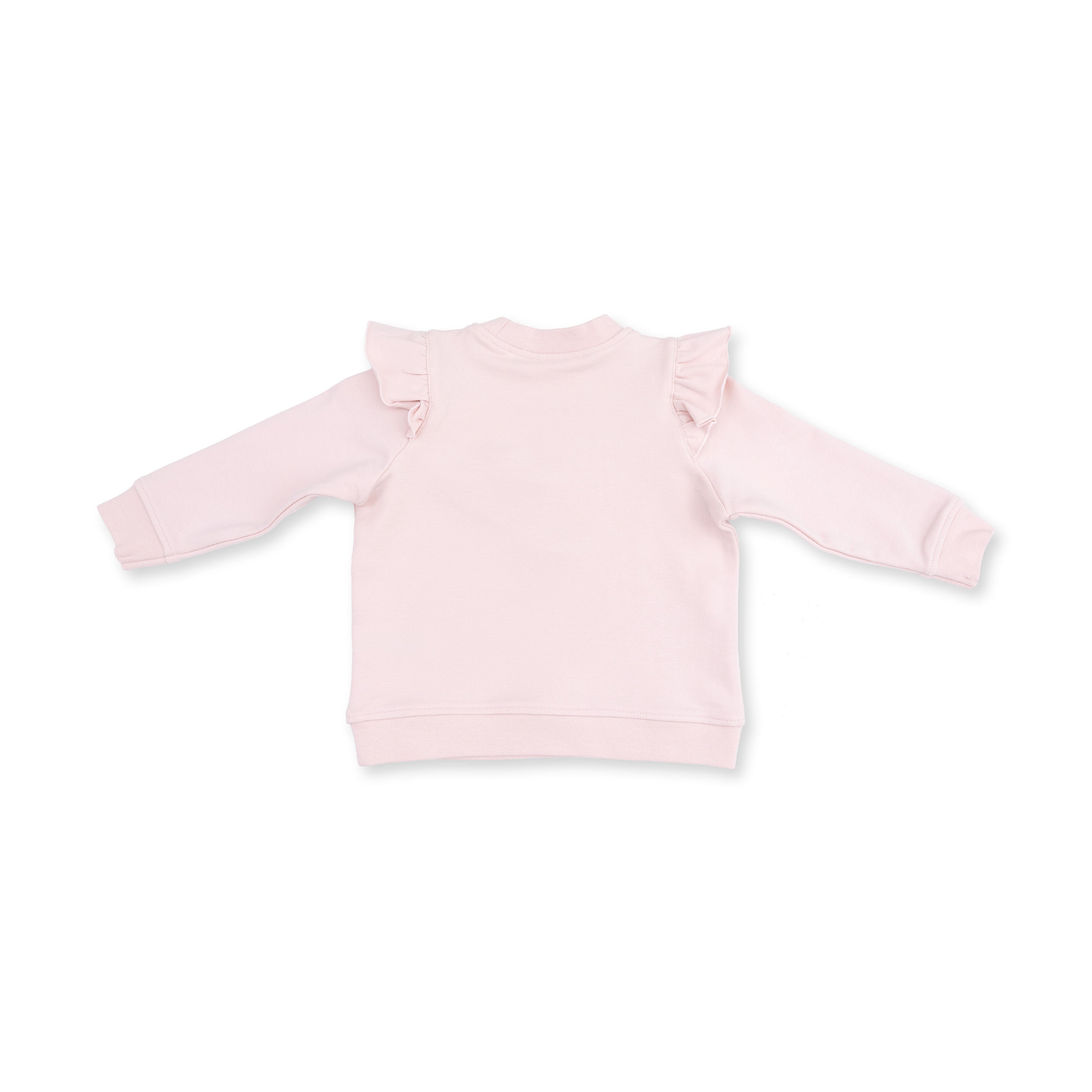 Veiled Pink Bows - V-ruffle Sweatshirt And Legging