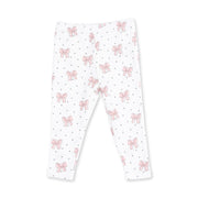 Veiled Pink Bows - V-ruffle Sweatshirt And Legging