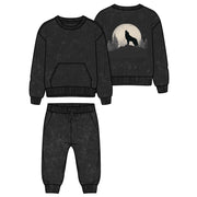 Toddler Set: Call of the Wild Print on Black Acid Wash
