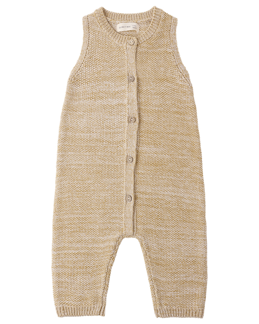 KNIT JUMPSUIT HEATHERED HONEY