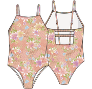 GIRLS' CRAZY FOR CORAL ONE PIECE