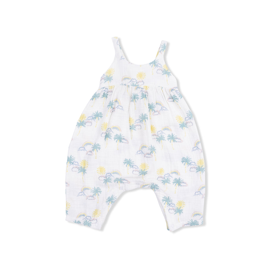 Palm Trees and Rainbows - Tie Back Romper
