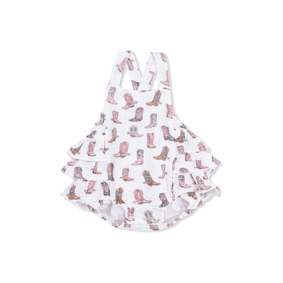Cowgirl Boots - Ruffle Sunsuit