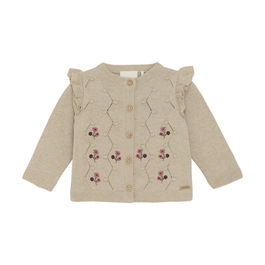 Beige with Floral Cardigan