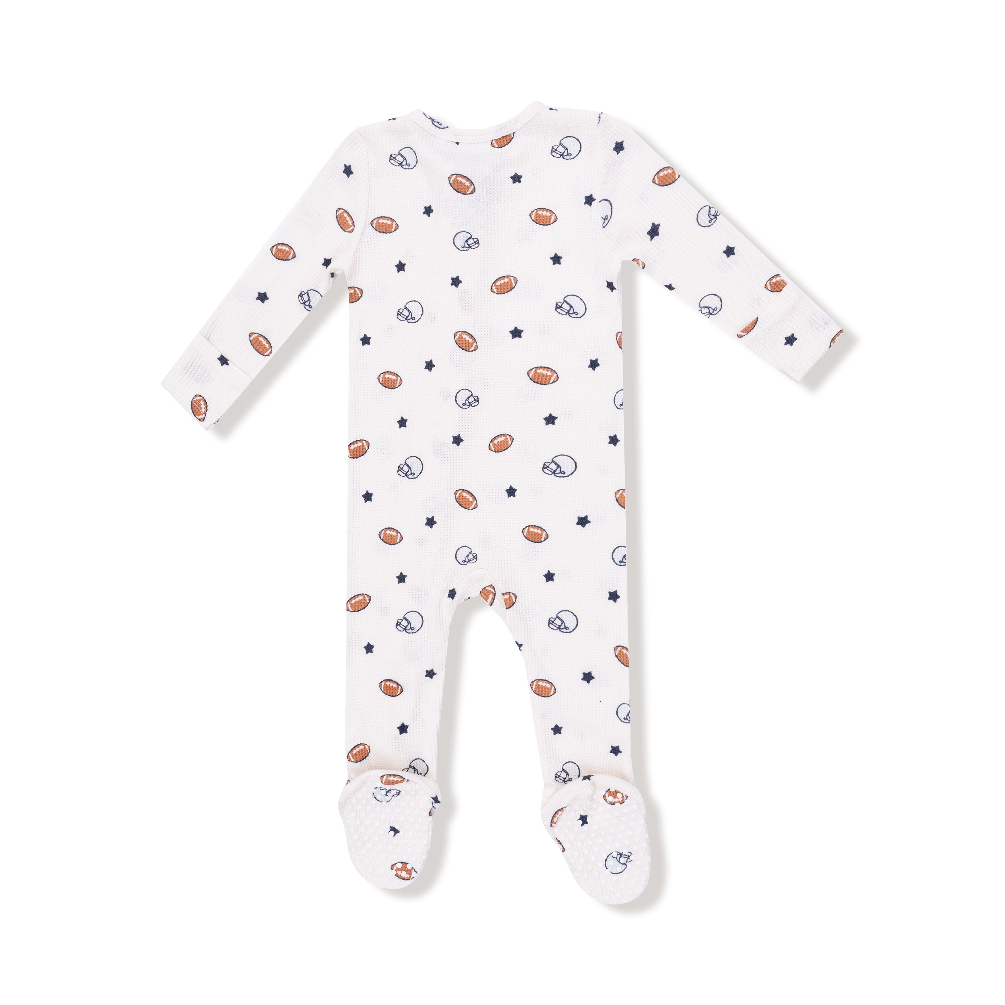 Footballs And Stars - 2 Way Zipper Footie