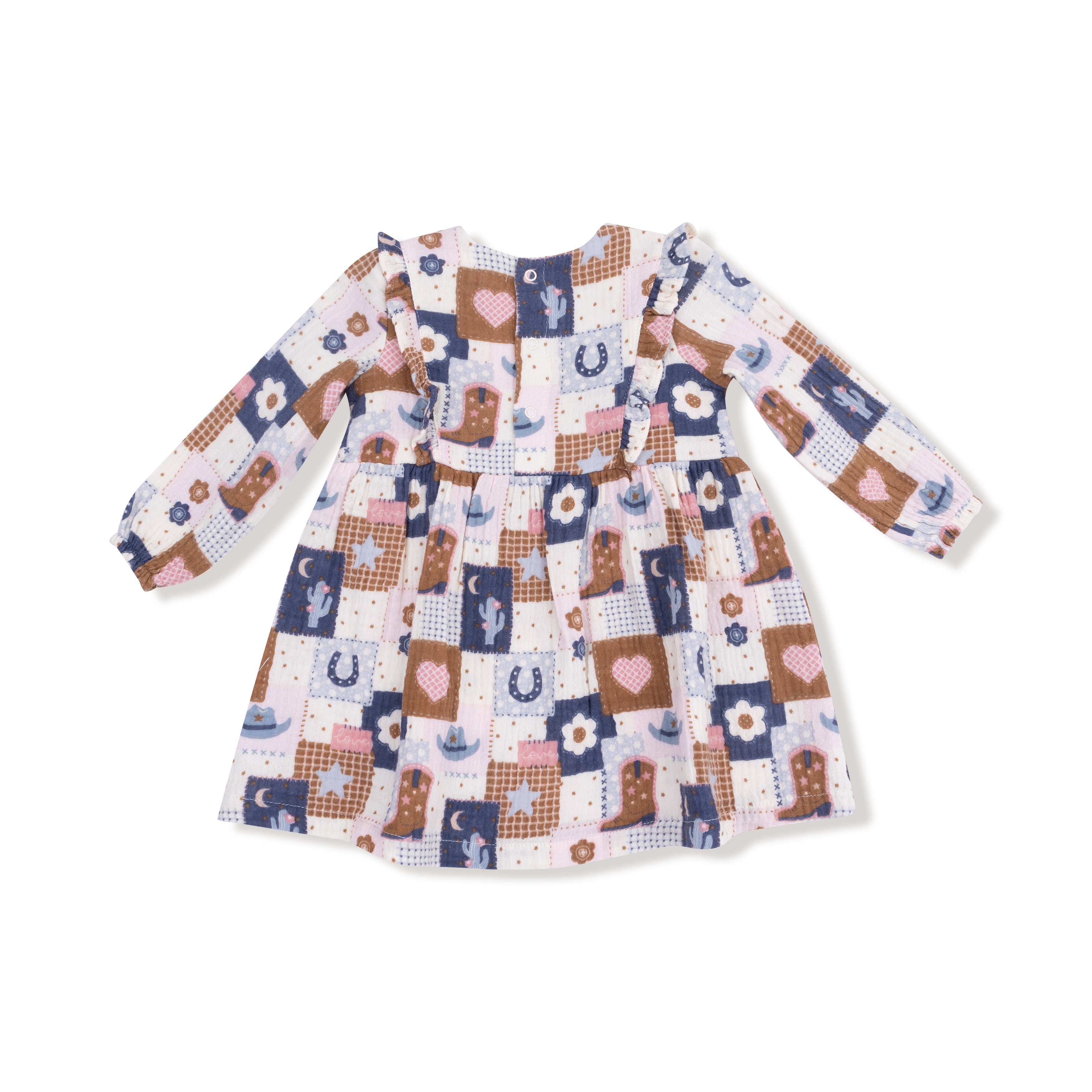 Patchwork Cowgirl - Ruffle L/s Dress And Rib Legging