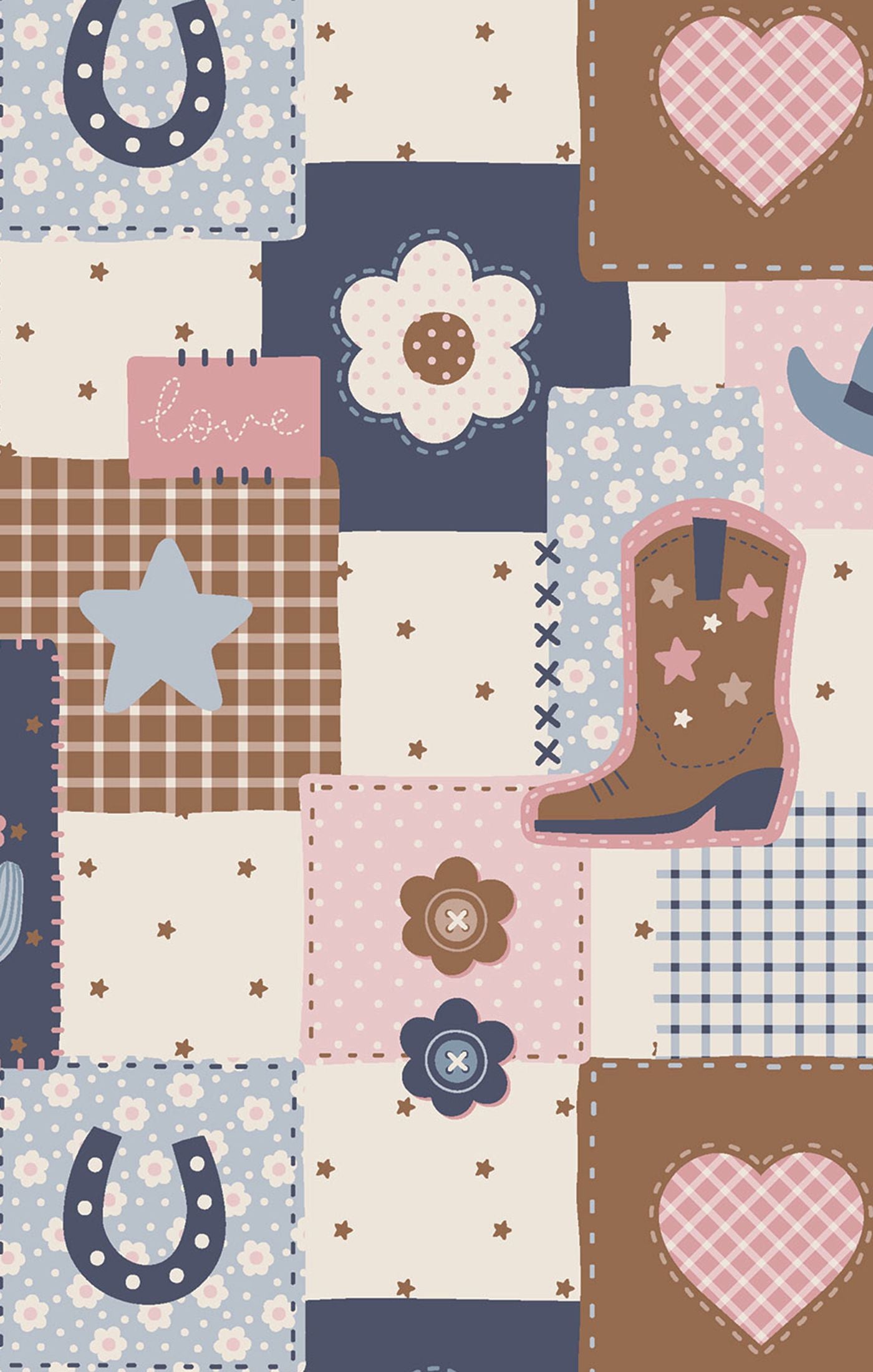 Patchwork Cowgirl - Bow W/ Tails Clip In