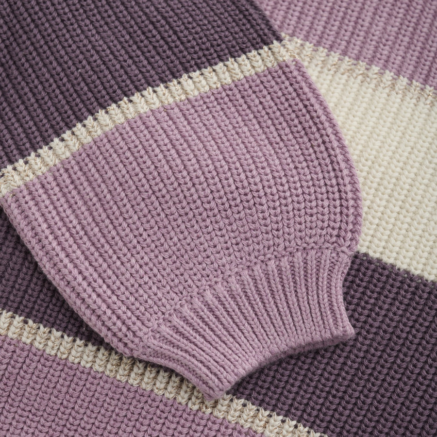 Purple Stripe Pullover Knit