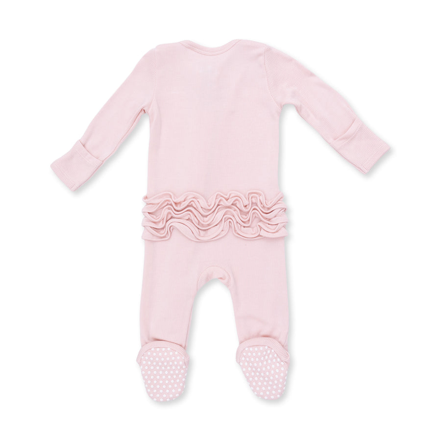 2 Way Ruffle Back Zipper Footie
