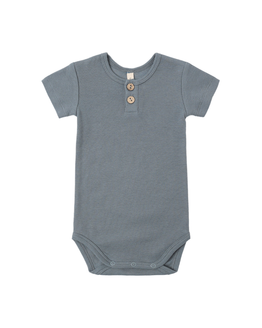 RIBBED HENLEY BODYSUIT