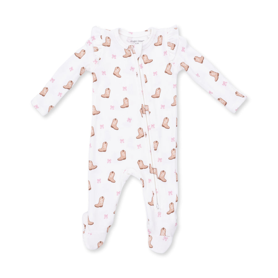 2 Way Ruffle Sleeve Zipper Footie