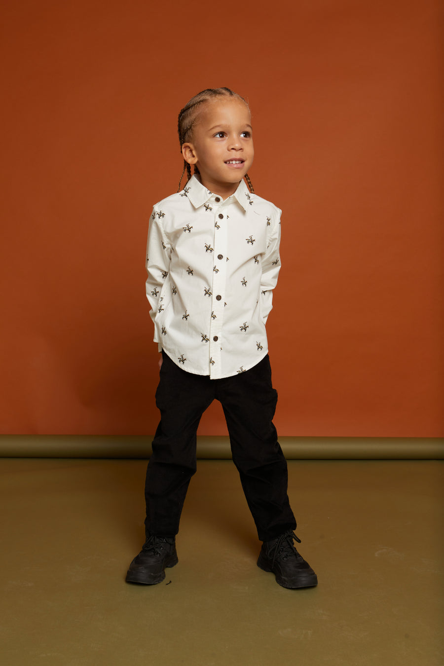 Jet Black Corduroy Boy's Pants