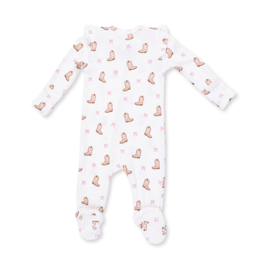 2 Way Ruffle Sleeve Zipper Footie