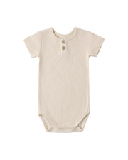 RIBBED HENLEY BODYSUIT