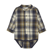 Navy Plaid Bodysuit