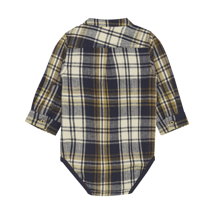 Navy Plaid Bodysuit