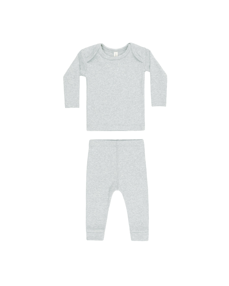 RIBBED TEE AND LEGGING SET DUSTY BLUE